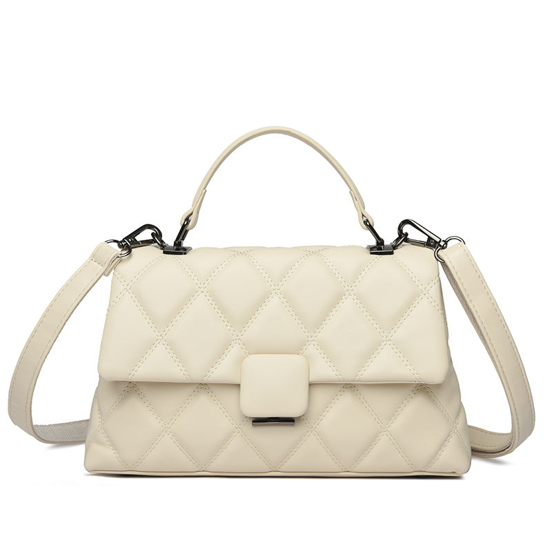 Elegant Quilted Flap Handbag with Crossbody Strap