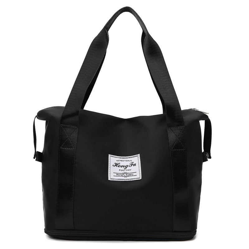 Small Expandable Women's Oxford Cloth Gym Shoulder Bag
