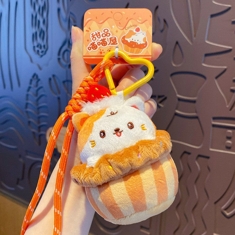 Ice Cream Cat Plush Bag Charm