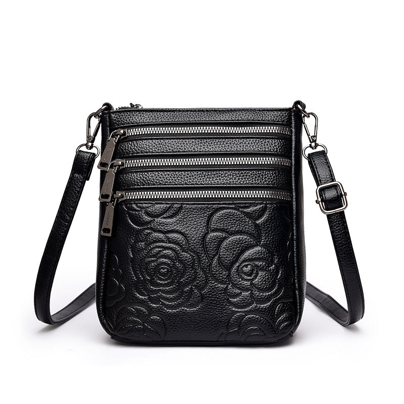 Floral Embossed Crossbody Bag