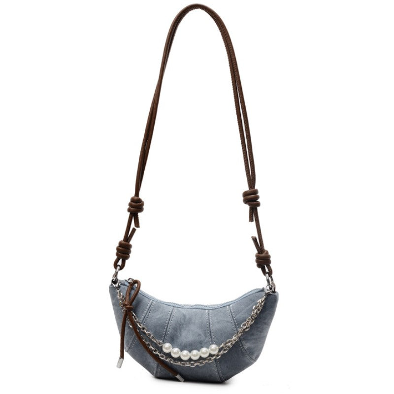 Luna Patchwork Crescent Shoulder Bag