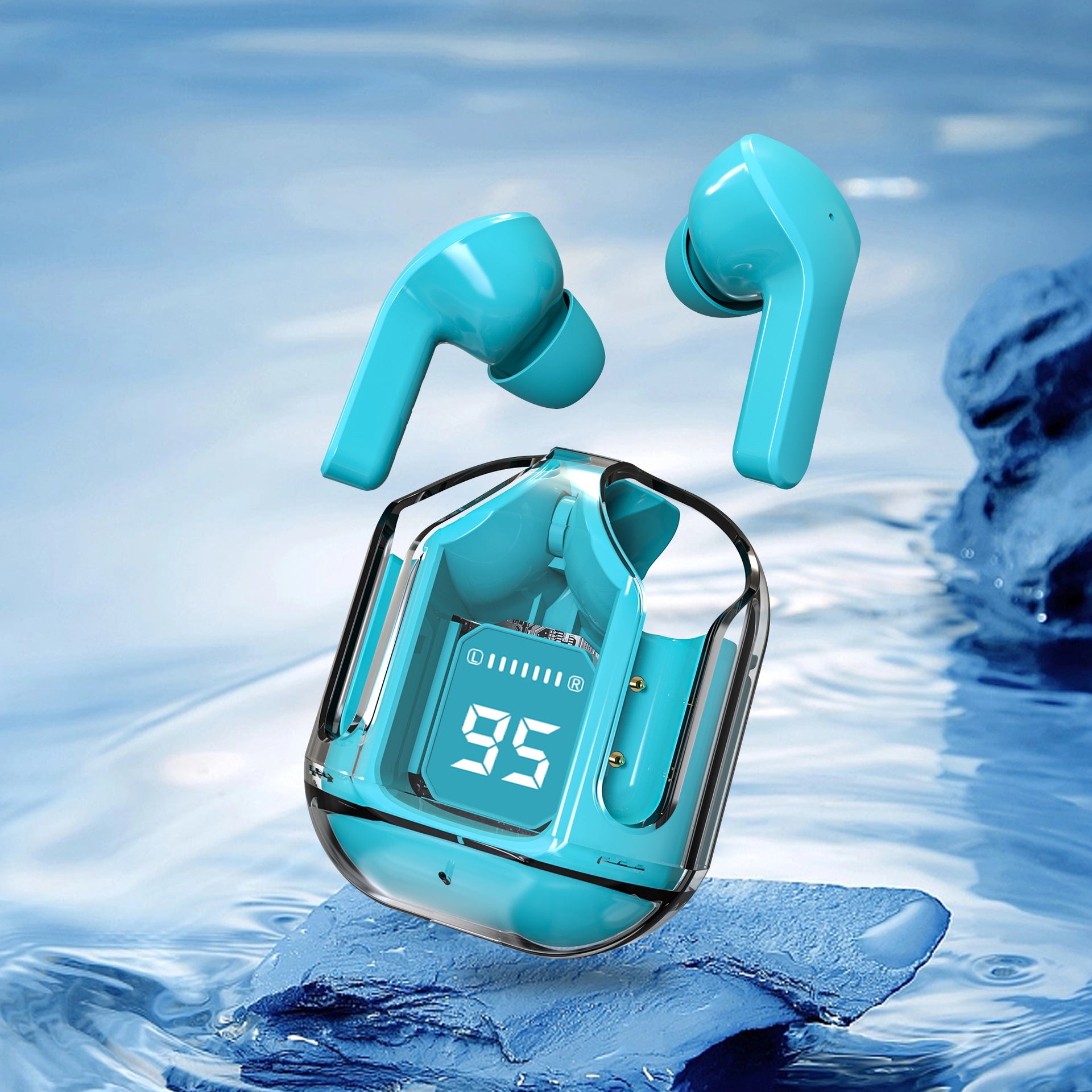 Clear Shell Wireless Bluetooth Earbuds
