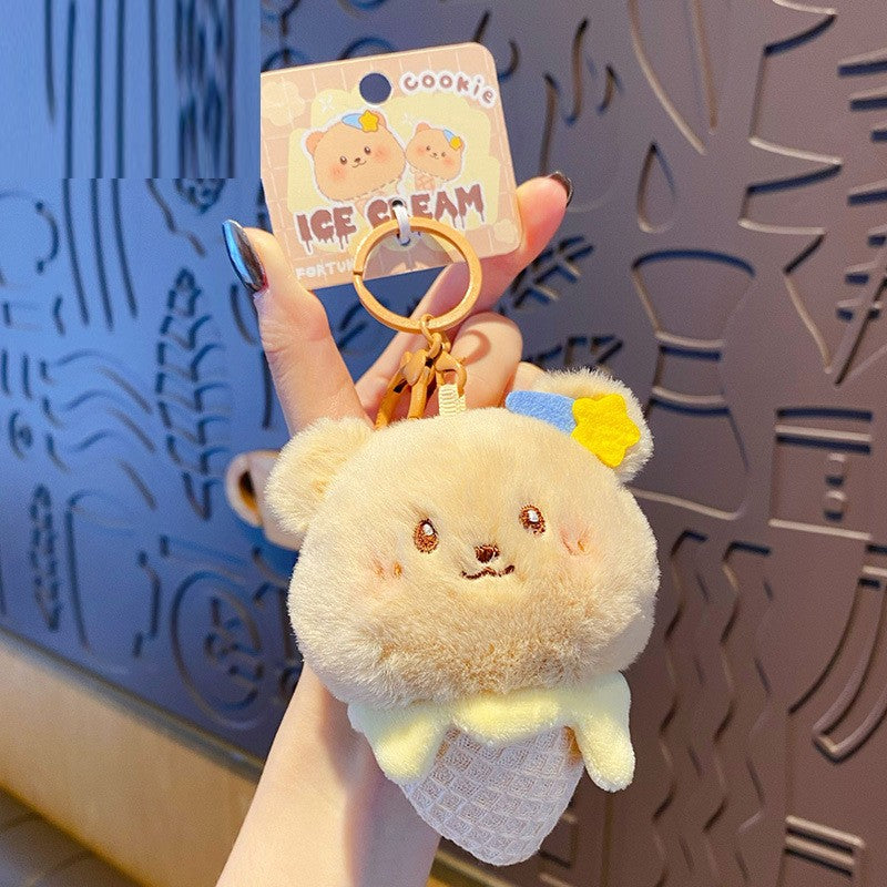 Fluffy Ice Cream Cone Bag Charm