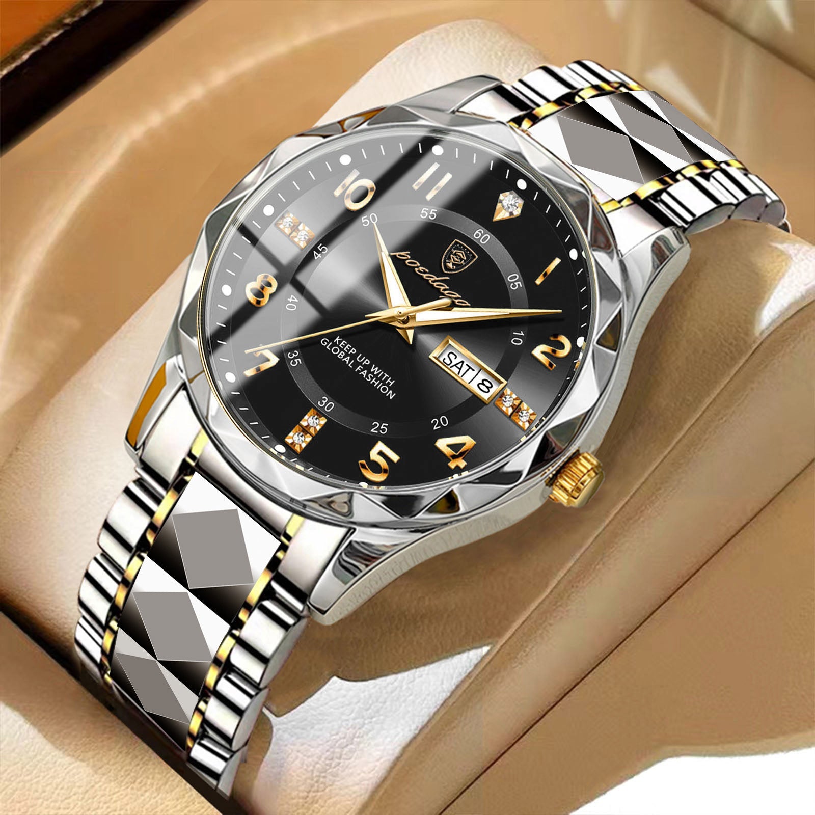 Luxe Glow Men's Waterproof Quartz Watch