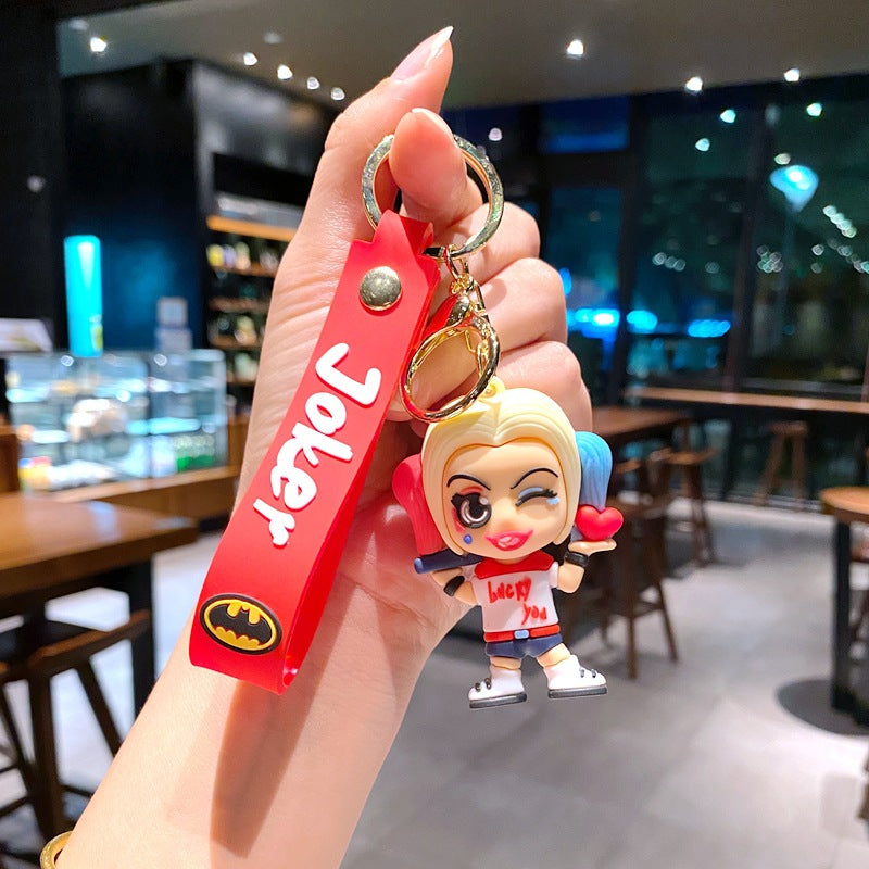Cute Joker and Batman Cartoon Keychain