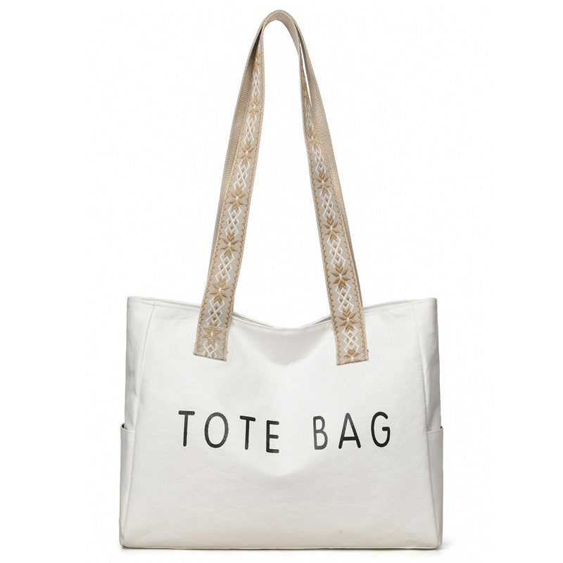 Woven Geometric Straps Tote Bag