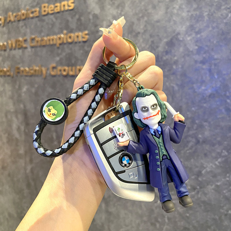 Cute Joker and Batman Cartoon Keychain