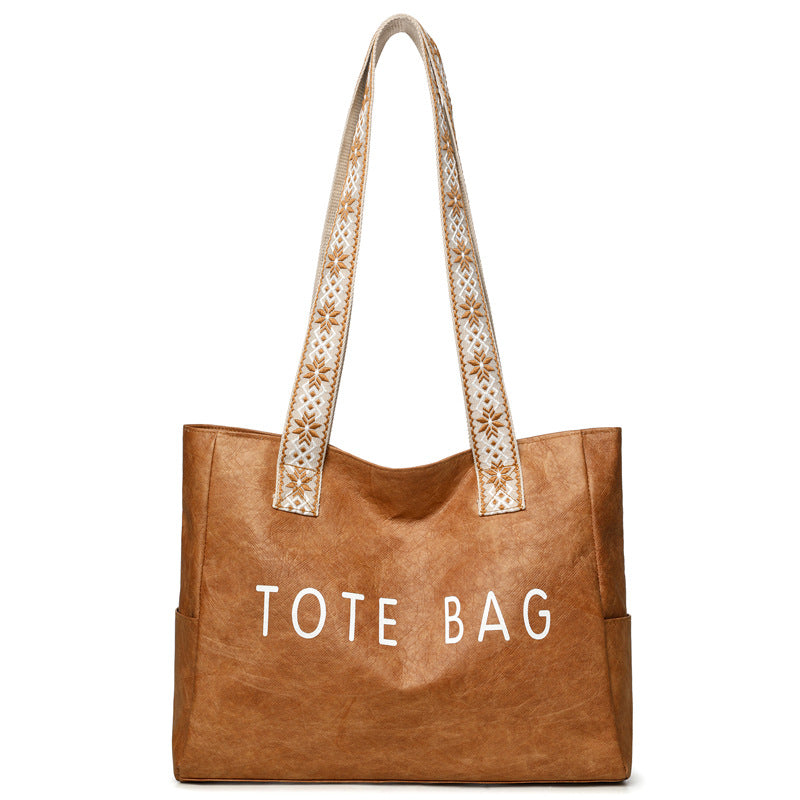 Woven Geometric Straps Tote Bag