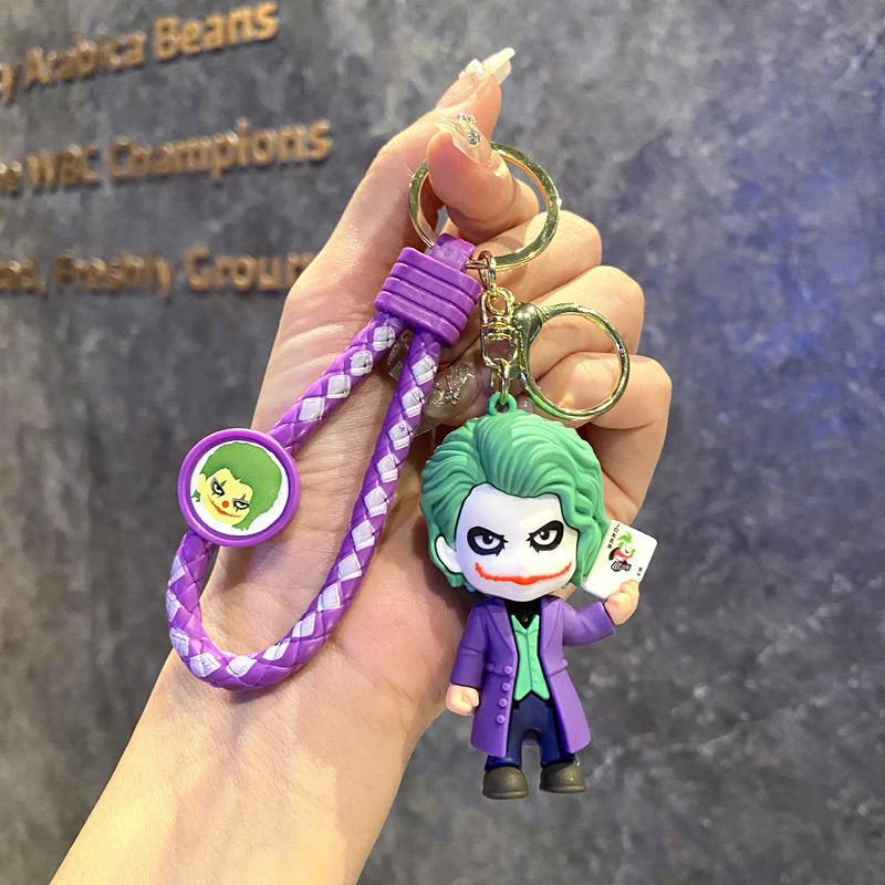 Cute Joker and Batman Cartoon Keychain