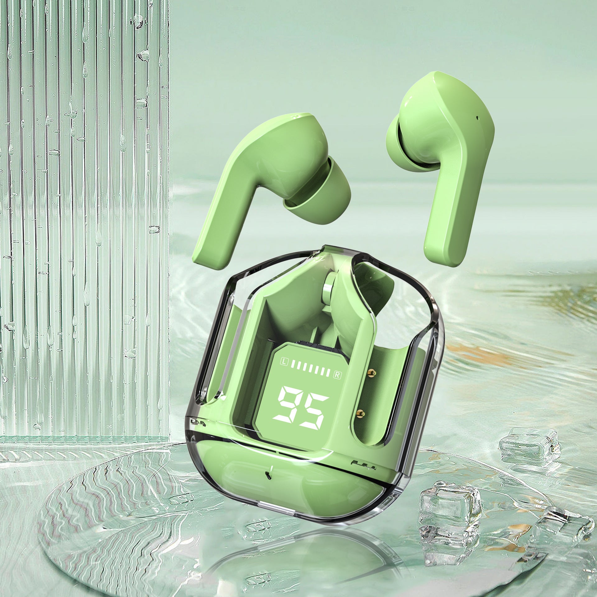 Clear Shell Wireless Bluetooth Earbuds