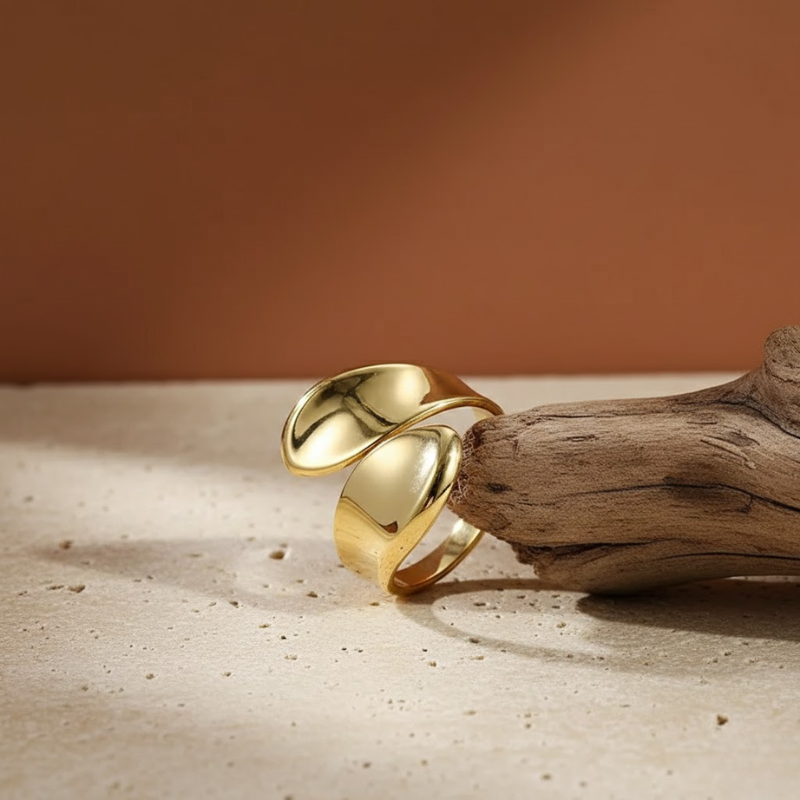 Glossy Geometric Open Ring