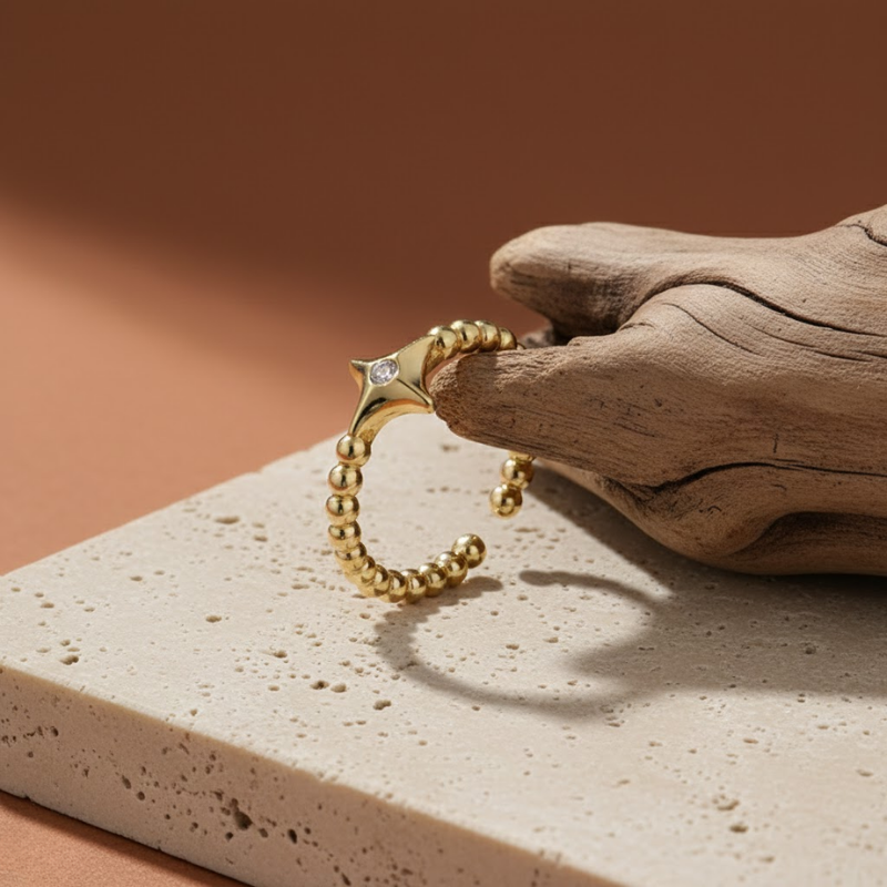 Zircon Star Open Ring