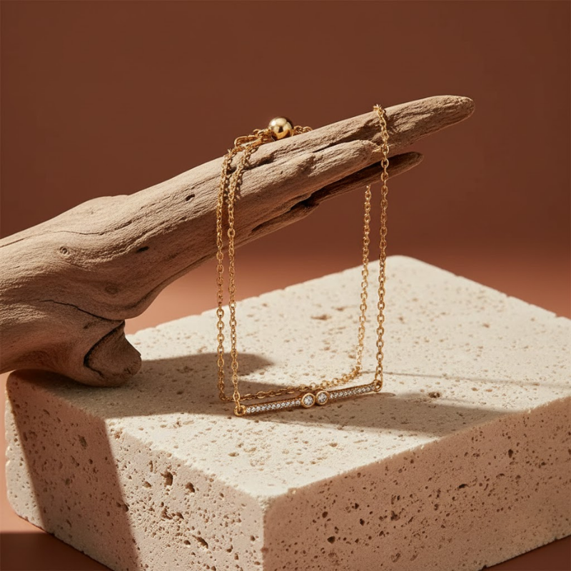 Gold Zircon Everyday Bracelet