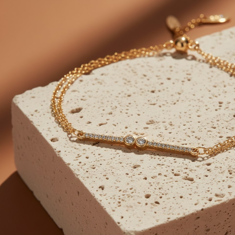 Gold Zircon Everyday Bracelet