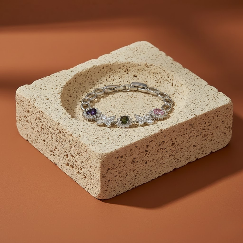 White Zircon Butterfly Bracelet