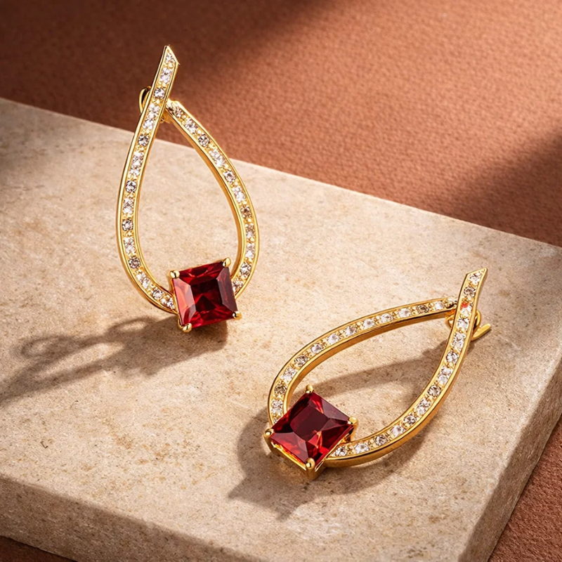 Colorful Teardrop Gemstone Earrings