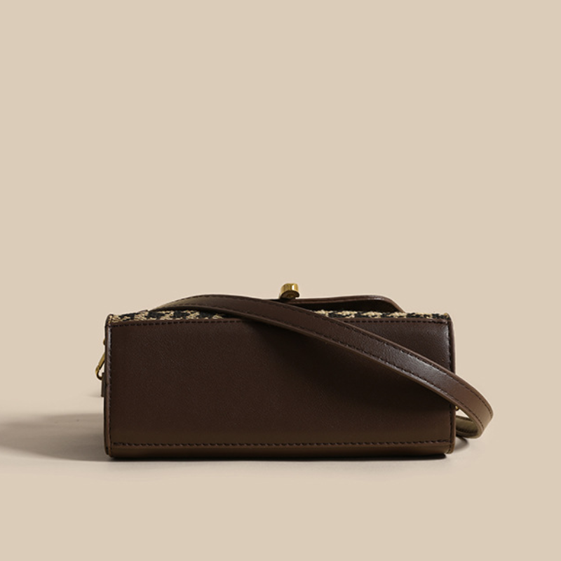 Houndstooth Patchwork Crossbody Bag