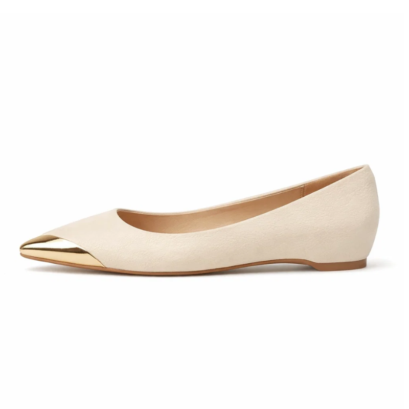 Metal Pointed Toe Low Heel Pumps