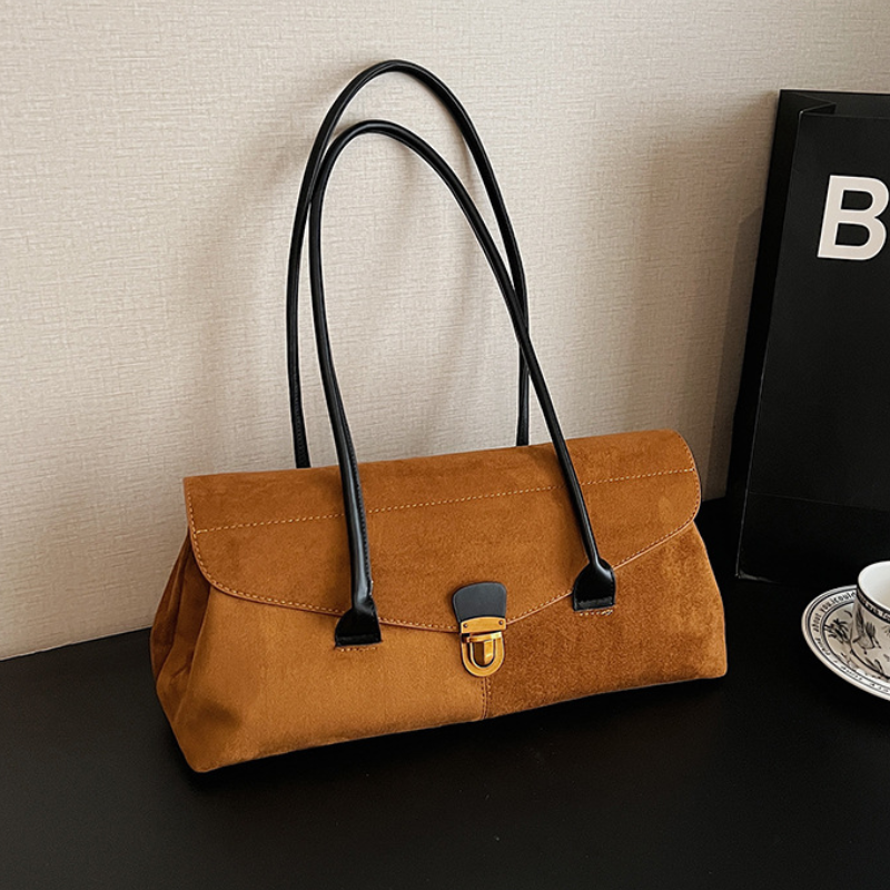 Vintage Suede Boston Shoulder Bag