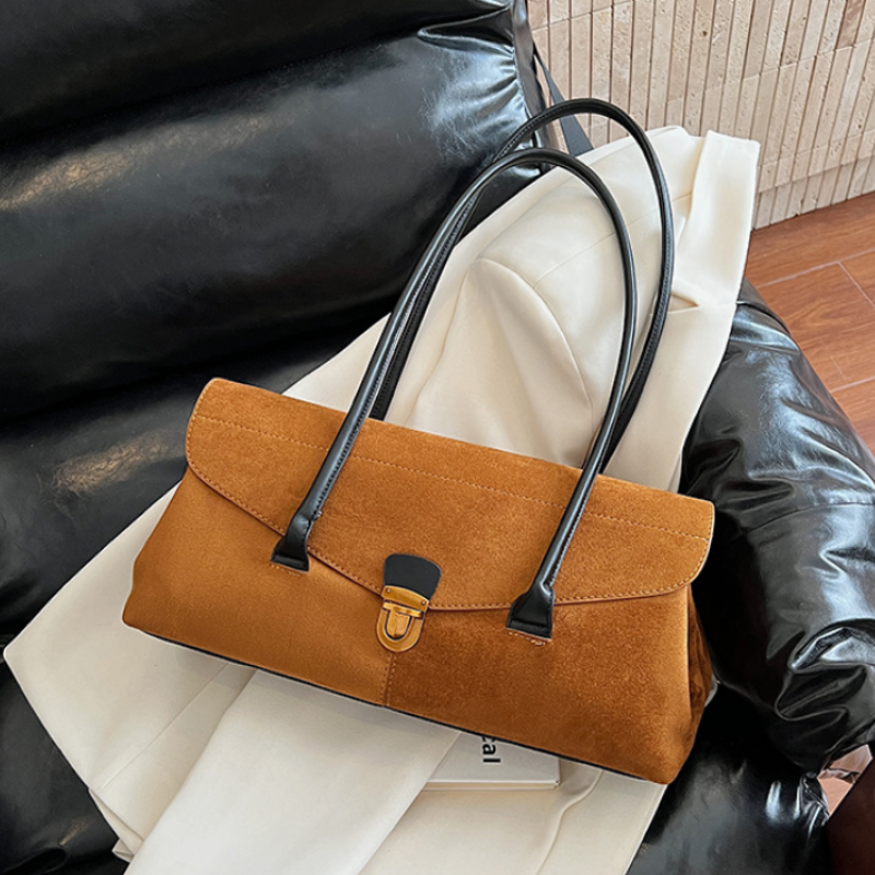 Vintage Suede Boston Shoulder Bag