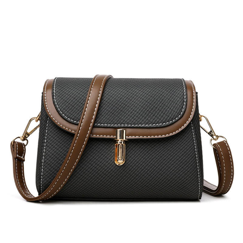 Retro Color Block Crossbody Bag