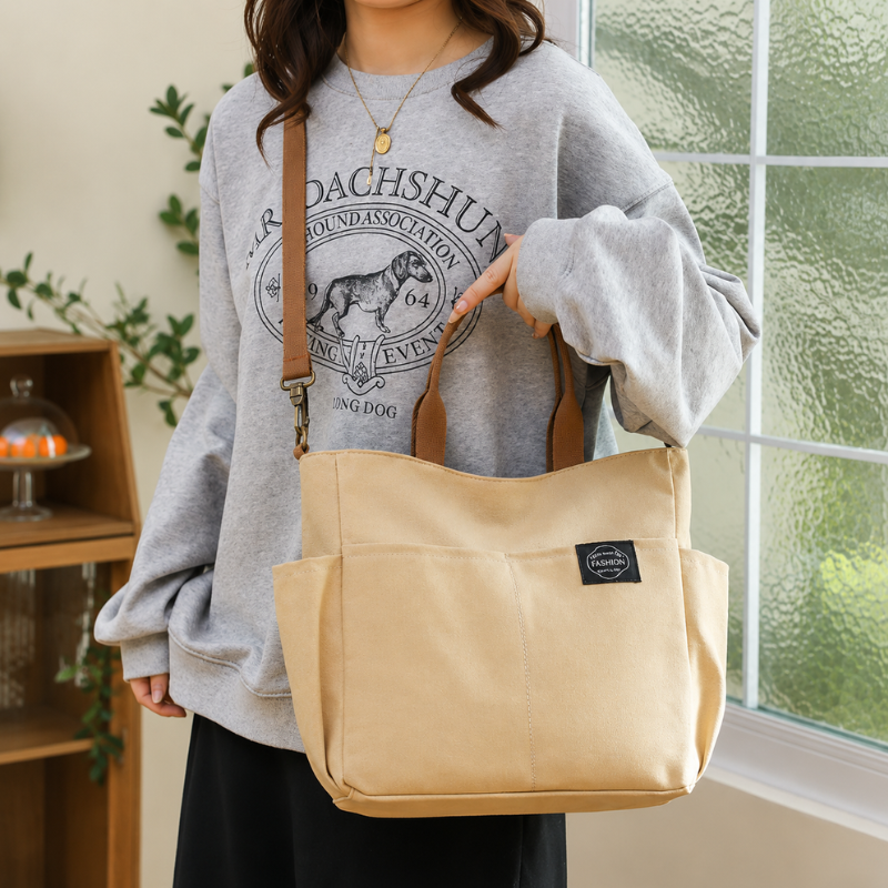 Mila Canvas Carryall Tote Bag