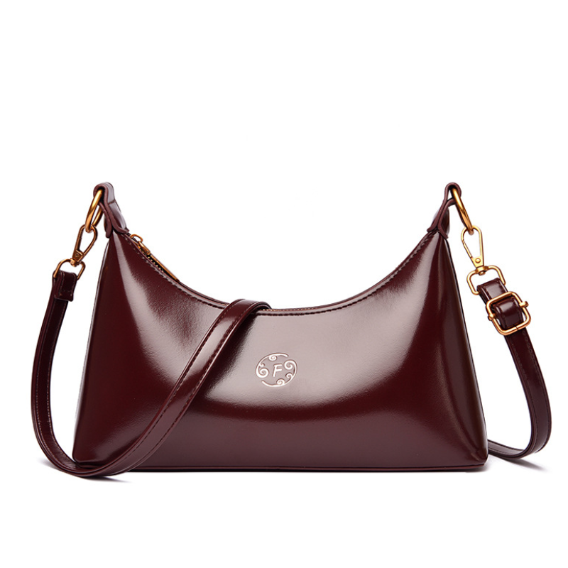 Celeste Patent Crescent Shoulder Bag