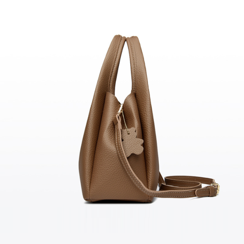 Elise Lychee Grain Cowhide Structured Handbag