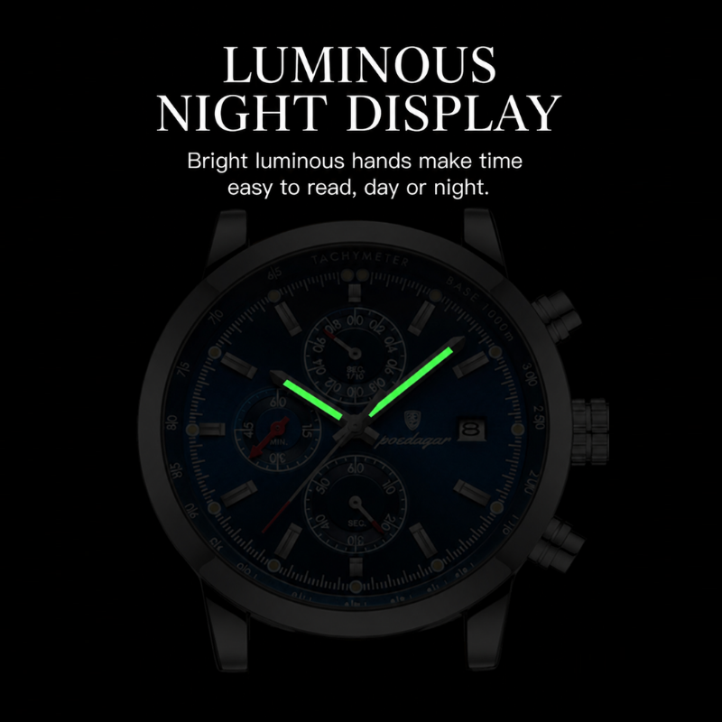 Multifunction Leather Watch