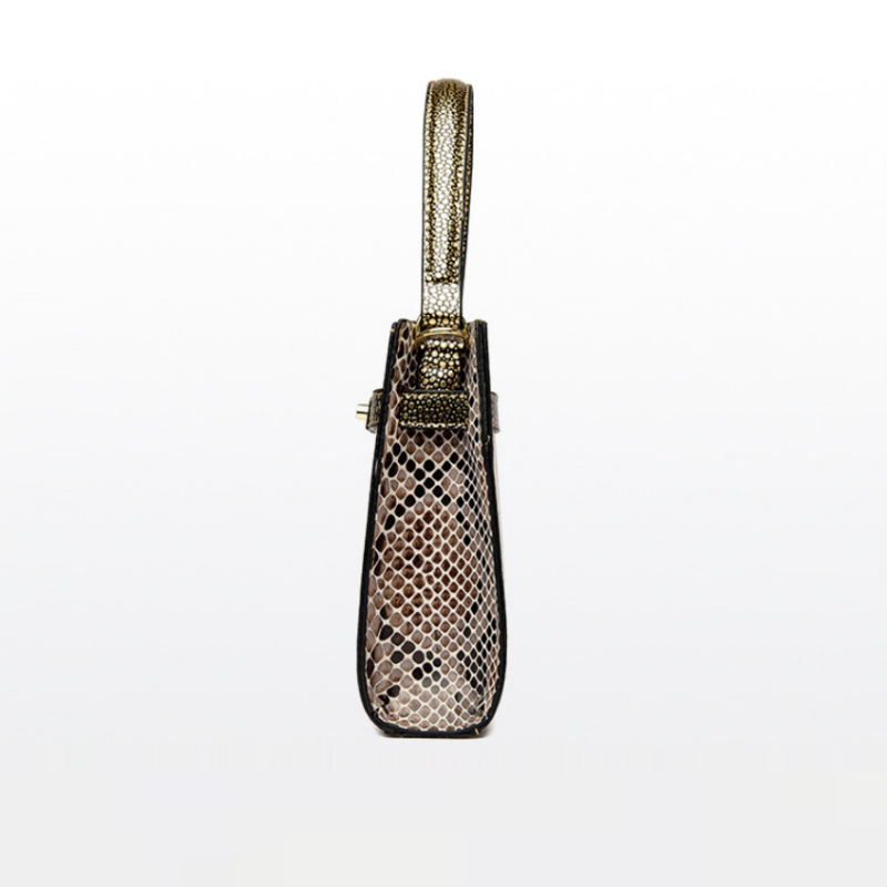 Serpentine Clasp Handbag