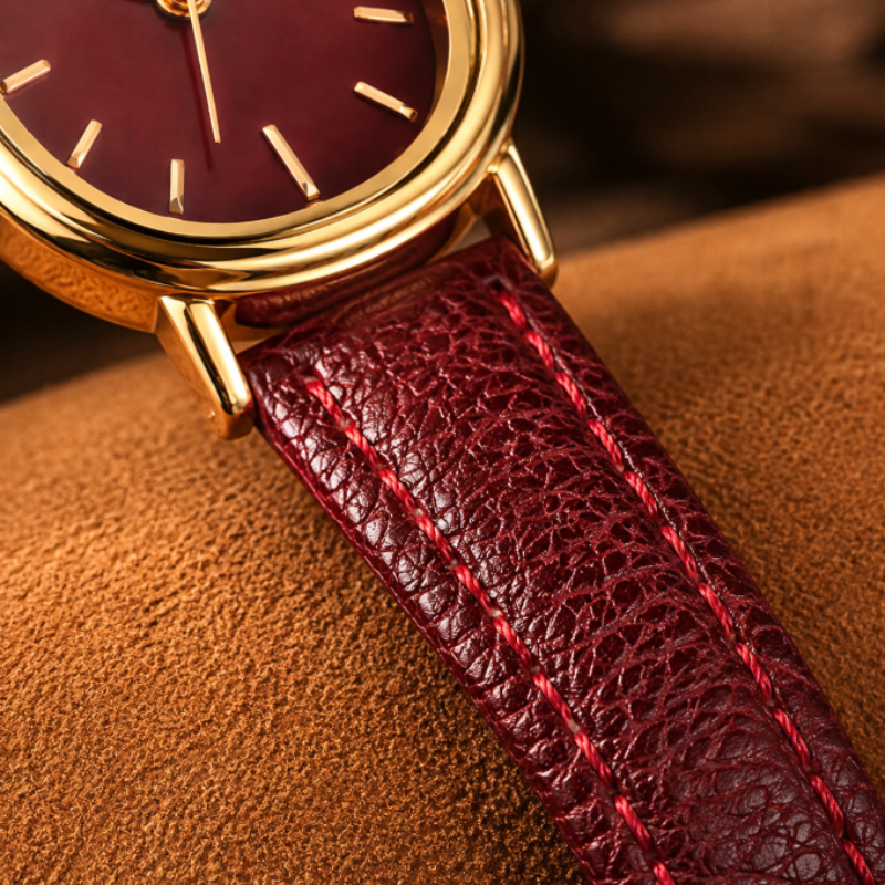 Ruby Rectangle Leather Watch