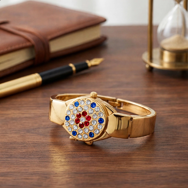 Flip Cover Bangle Watch