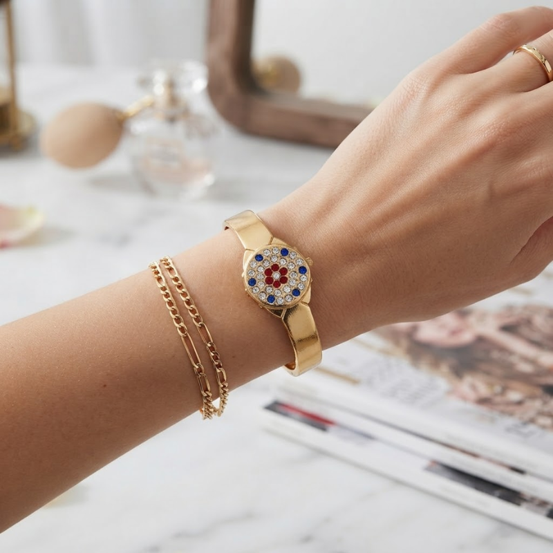 Flip Cover Bangle Watch