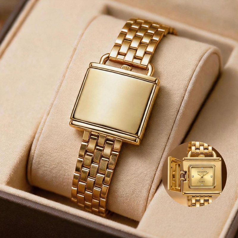 Flip-Top Square Bracelet Watch