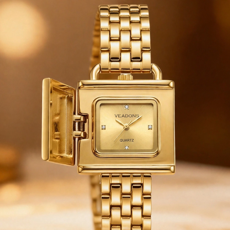 Flip-Top Square Bracelet Watch