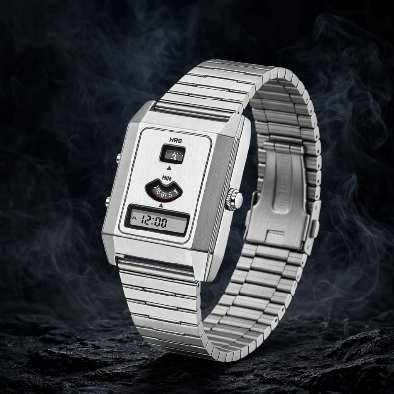 Golden Retro Digital Men’s Watch