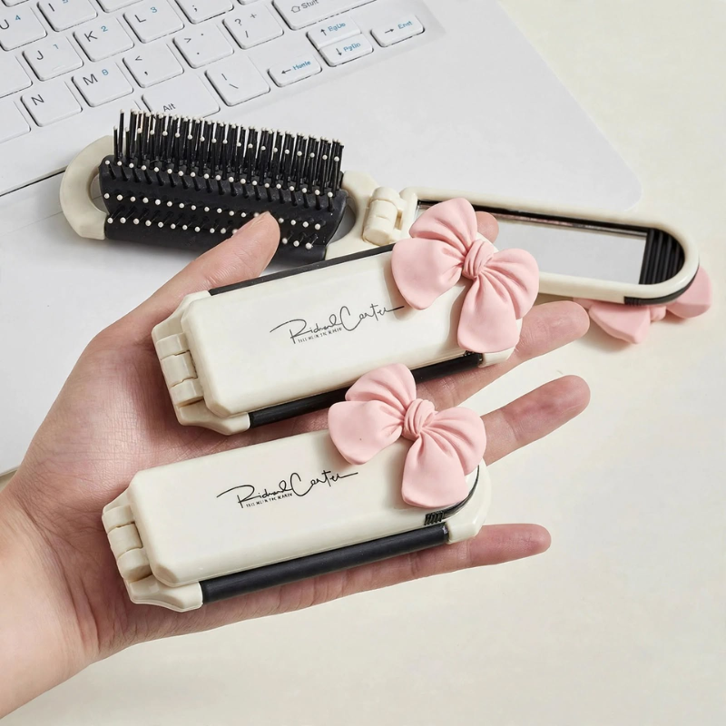 Bow Pocket Folding Hairbrush