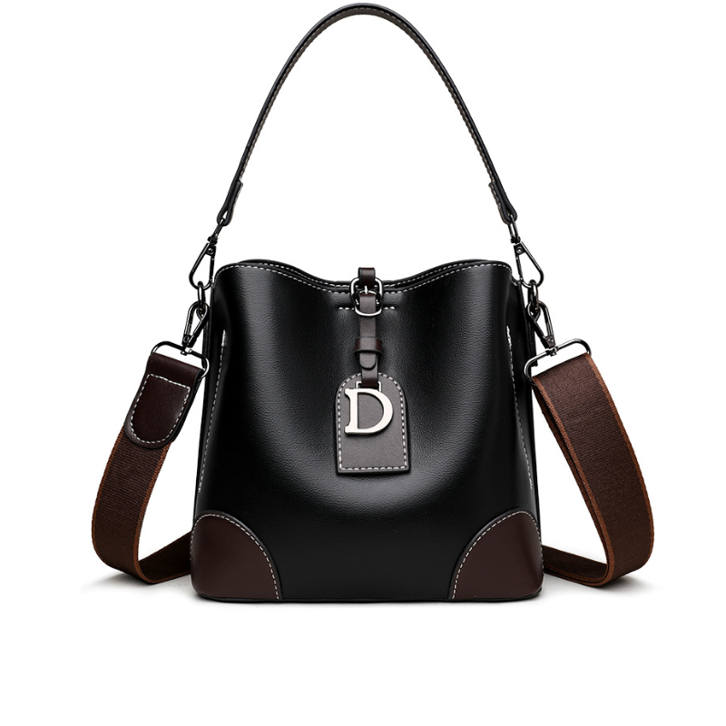 Retro Color-Block Women’s Bucket Bag