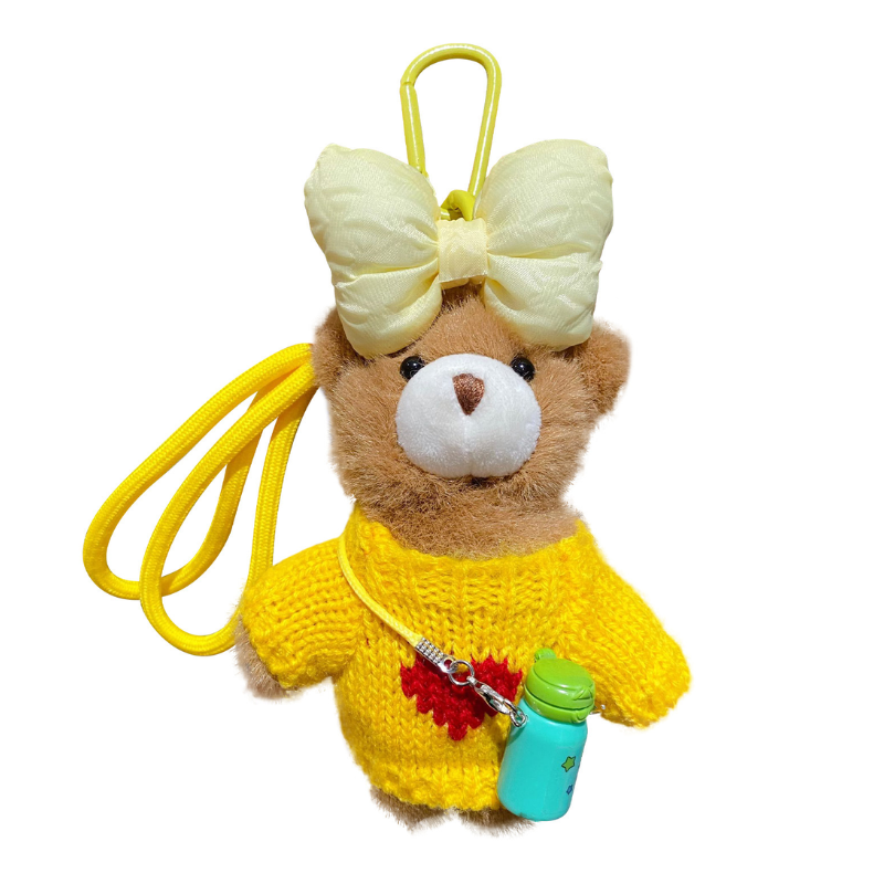 Plush Bear Crossbody Cup Holder Bag Charm