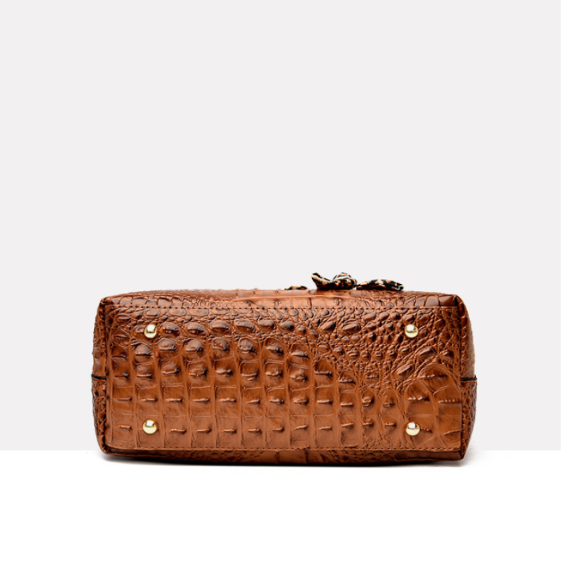 Crocodile Bow Classic Handbag