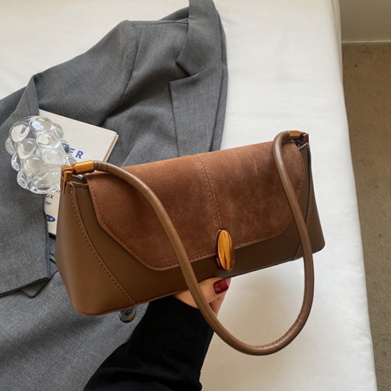 Retro Suede Shoulder Bag