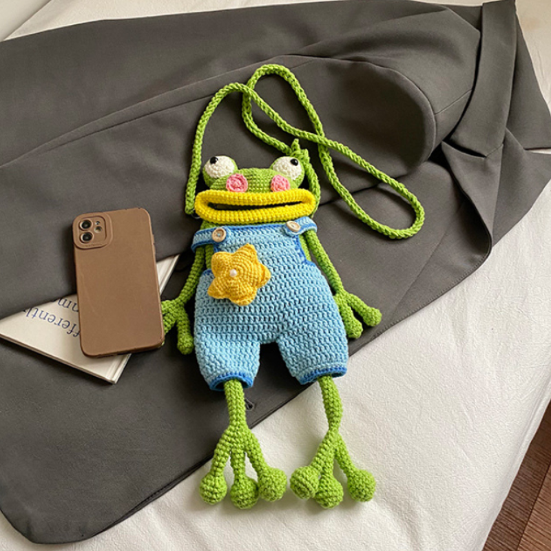Handmade Frog Crossbody Bag