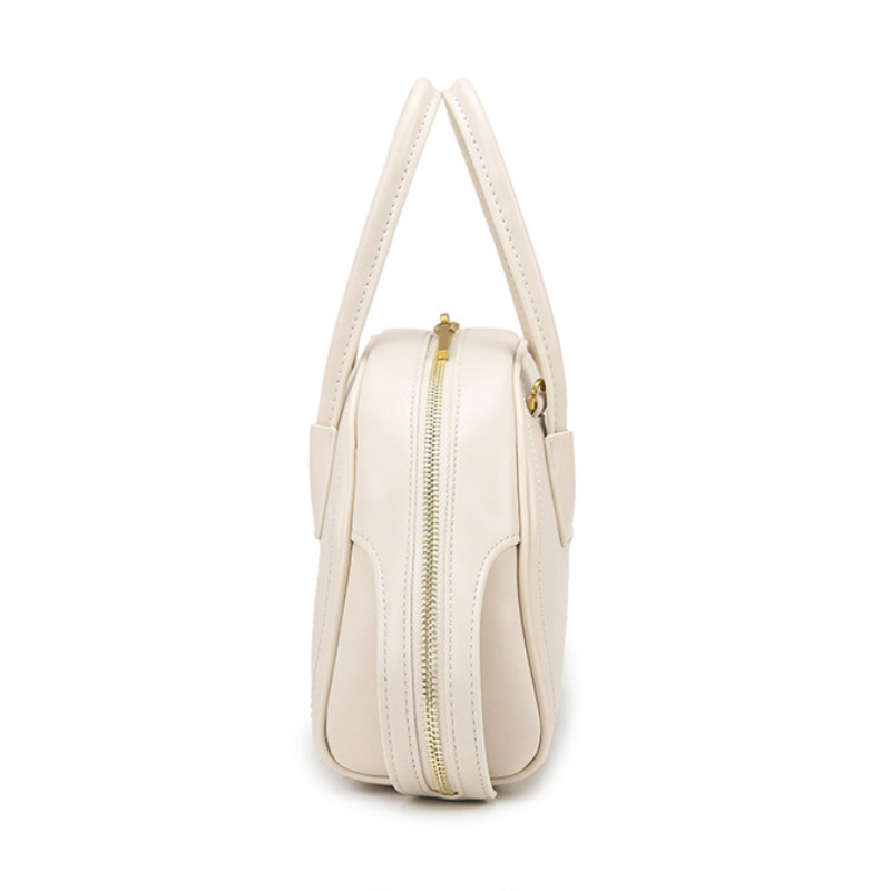 Elegant Semi-Circle Textured Small Handbag