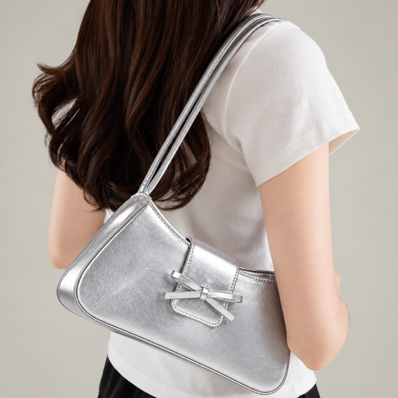 Elowen Silver Bow Underarm Shoulder Bag