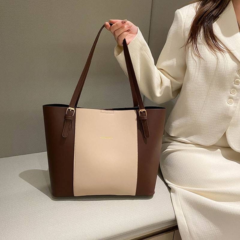 Colorblock Large Capacity Tote Bag