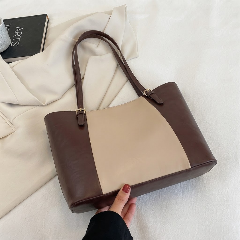 Colorblock Large Capacity Tote Bag