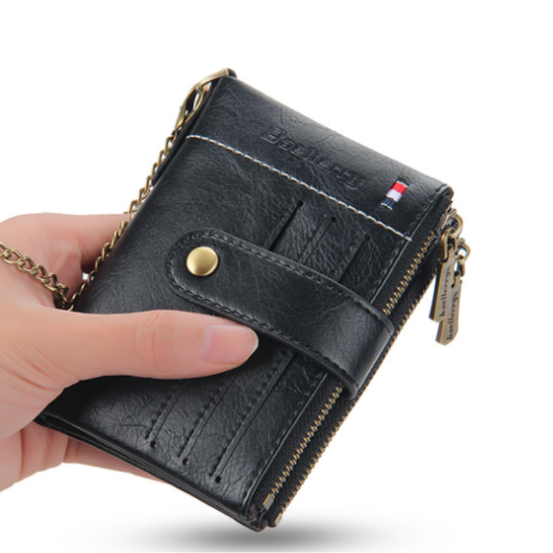 Retro Vertical Zipper Wallet