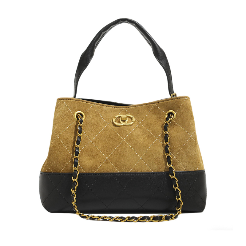 High-End Suede Chain Bucket Bag