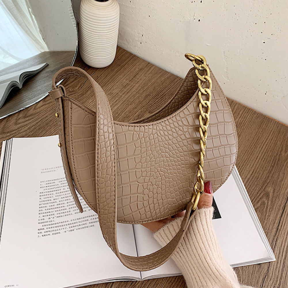 Croc Crescent Shoulder Bag