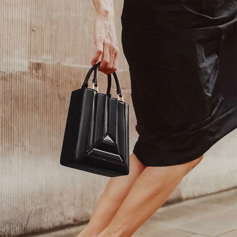 Pleated PU Leather Mini Shoulder Handbag